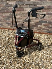 Eden Mobility Tri-walker 3 Wheel Walking Rollator - Red. With bag 