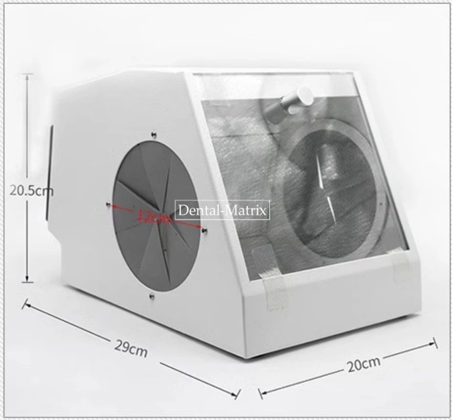 Laboratorio dental LED chorro de arena caja a prueba de polvo colector de polvo estuche extractor de vacío Foto 2 de 4