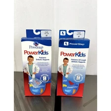 Powerstep Boys Girls Powerkids Insole Blue Red Youth Size 1.5-2.5 US 2 PAIRS