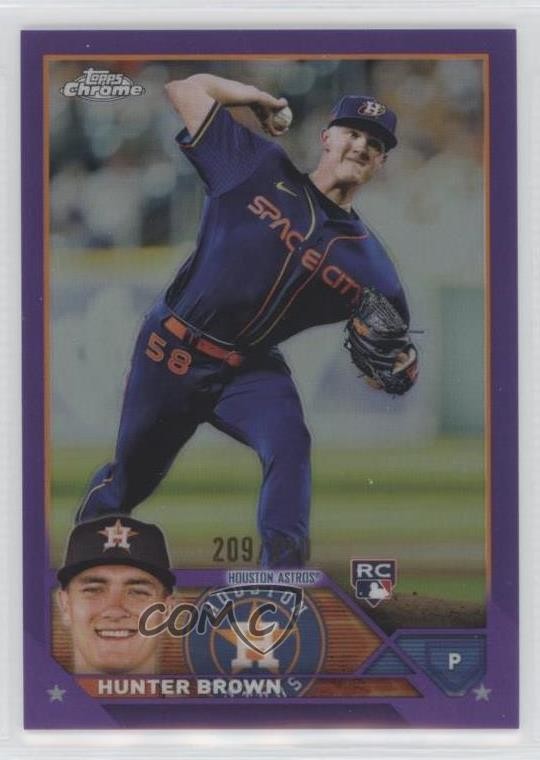 2023 Topps Chrome Purple Refractor 209/250 Hunter Brown #197 Rookie RC 1ya
