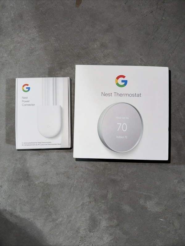 Google Nest Programmable Wi-Fi Thermostat New Open Box w/ Nest Power Connector