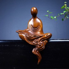 Chinese Natural Boxwood Hand Carved Exquisite Buddha Statue