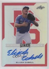 2017 Leaf Perfect Game All-American Classic Metal Red 1/5 Elijah Cabell Auto u0h