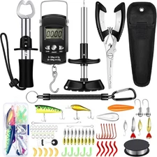 Sosation 134 Pcs Fishing Tool Kit Gear and Equipment for Men Black 