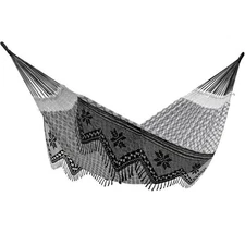 Vivere 13 ft. Authentic Brazilian Cotton Luxury Bohemian Hammock Bed in Luxo