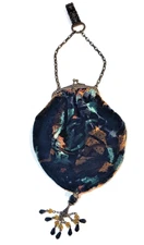 Sweet Romance Victorian Evening Velvet Bag Lock Wrist Purse