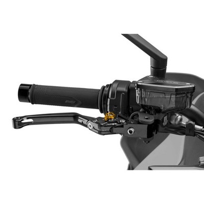 PUIG 14PNR Leva Freno Allungabile Pieghevole - Nero Argento Con Selettore Rosso - Compatibile Con Aprilia, BMW, Benelli, Ducati E Altre - 6