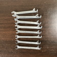 Snap-on Sae Open End Wrench Lot Of 8 Usa Made Vintage Hand Tools Ds Set