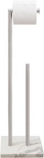 Gzila Standing Toilet Paper Holder Stand with Reserve, Heavy Weighted Marble