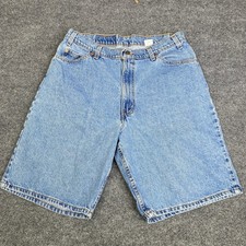 Vintage Levis 560 Loose Fit Denim Shorts Mens 36 Orange Tab Jorts Made in USA