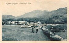 ce745 postcard sapri beach office building province of salerno