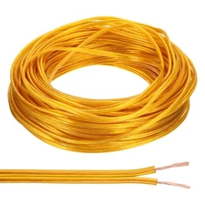 100Ft 18/2 PVC Covered Wire, SPT-1 UL Listed Copper Electronic Wire, Golden