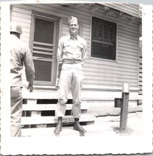 Vintage 1940s-50s US Military Soldier Portrait Photo Black White Original