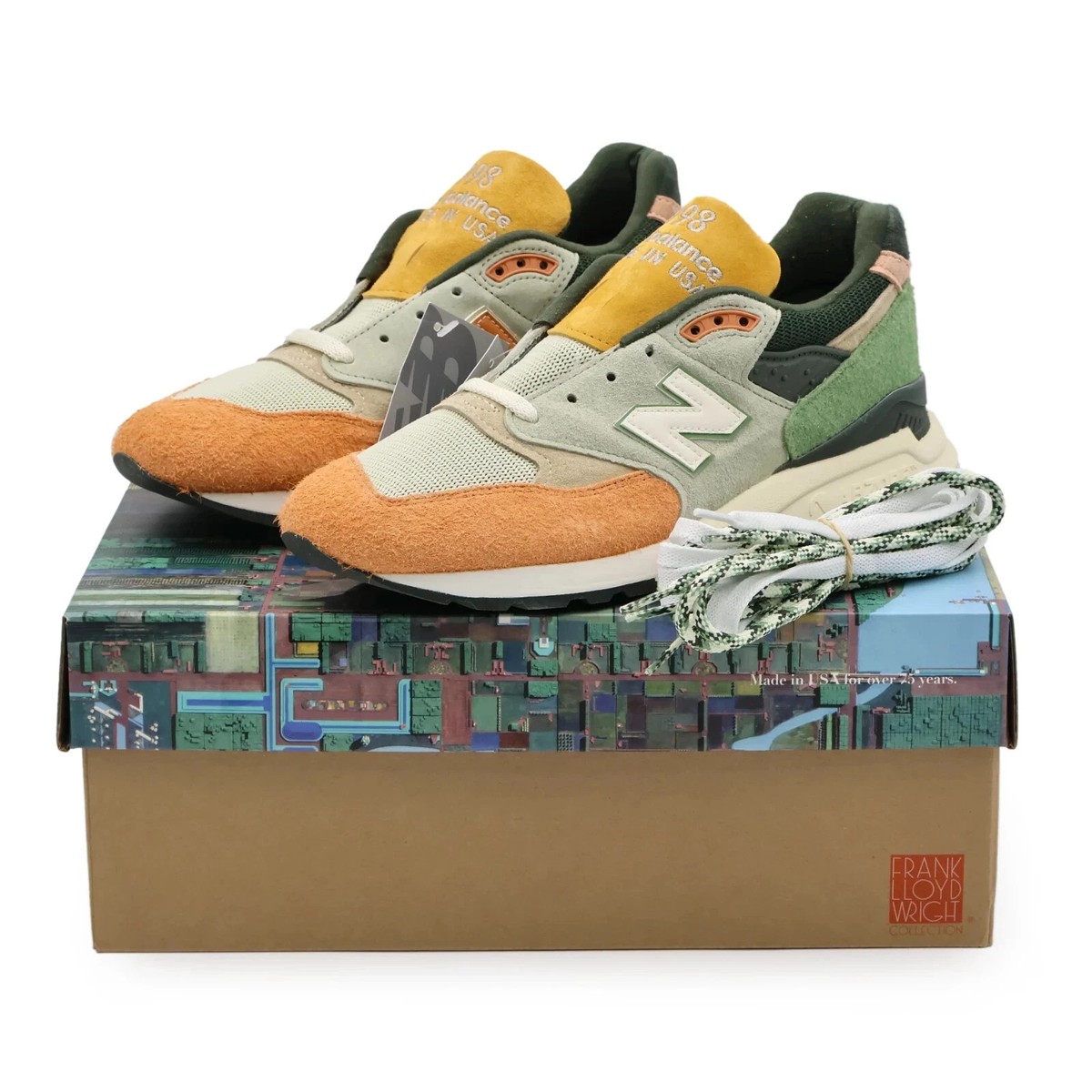 New Balance 998 Ronnie Fieg Frank Lloyd Wright Broadacre City Aloe