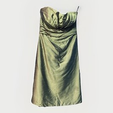 WTOO by Watters & Watters Vintage Chartreuse Cocktail Dress Size 14 Strapless St