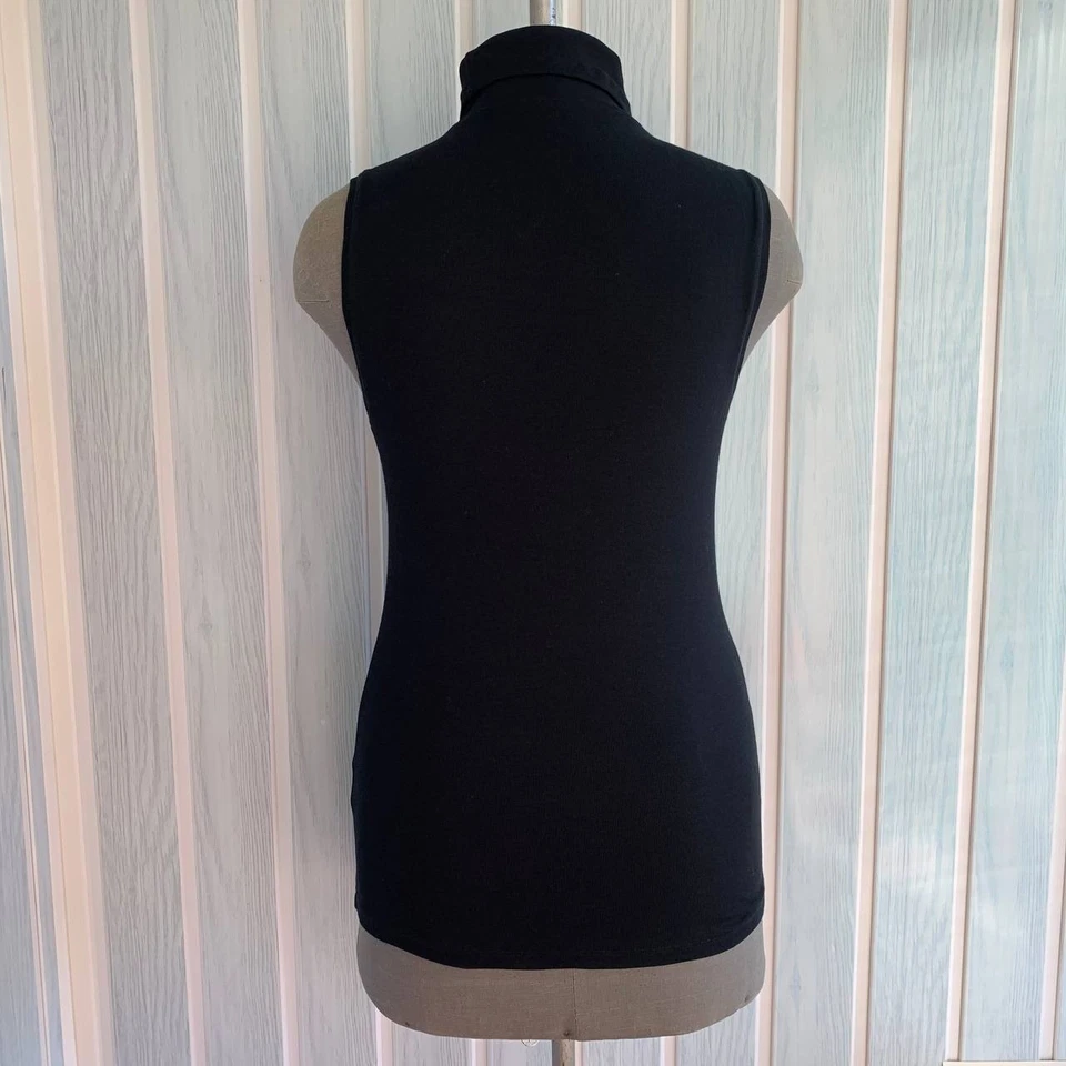 Top alto sin mangas Rivamonti By Brunello Cucinelli negro seda y algodón talla M Foto 4 de 4