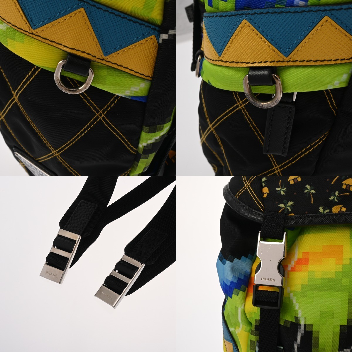 PRADA Backpack Multicolor Men s Nylon Rucksack Da… - image 6