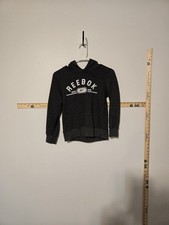Reebok Youth Hoodie Size 8 Gray Logo Sweatshirt Pullover