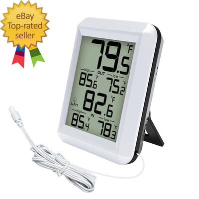 Urageuxy Digital Indoor Outdoor Thermometer Wired, Indoor Outdoor Temperature Mo