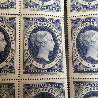 GB STAMPS RARE EARLY PHILATELIC CONGRESS MINT SOUVENIR 1910 FULL SHEET