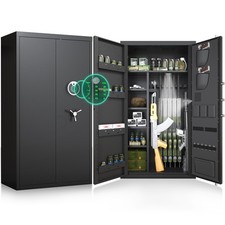 30-35 Fingerprint Gun Safe, Large Rifle Safe with Mute Function  Dual Alarm