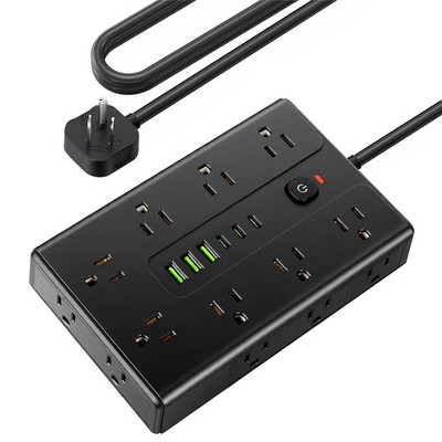 Power Strip Surge Protector 16 AC Outlets 3 USB Ports+3 Type C Ports 6.5FT Cable