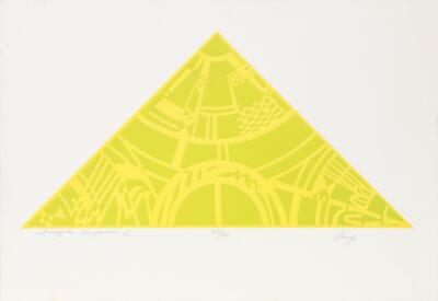 Elen Sevy, Triangular Composition B, Embossed Color Etching, signed and numbered