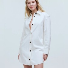 Madewell Mini Shirtdress Denim Oversized Minimalist Relaxed Neutral size medium