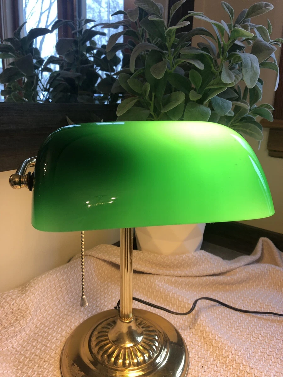Green glass 2024 library lamp