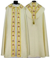 Cream Semi Gothic Cope with stole KY637-K25p Vestment Capa pluvial Crema Piviale