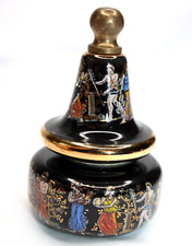 Botella negra de porcelana Sapho & Bardaco olla de perfume sólida Grecia Dauber Cork