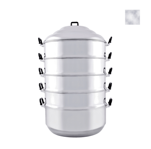 Thai Traditional Aluminum Chines Steamer Pot Stainless Steel Bottom 5 Tier 44 cm - Picture 2 of 24