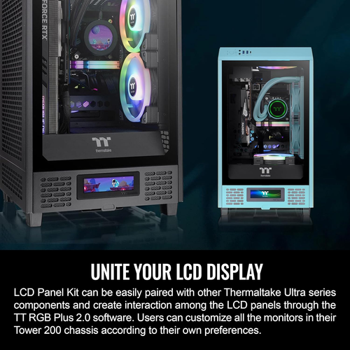 Tower 200 Series Turquoise LCD Panel Kit, 3.9" LCD Display, Supported by Tt RGB - Picture 5 of 6
