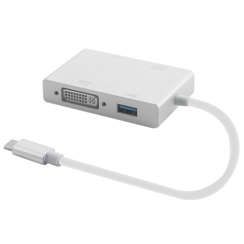 4 in 1 USB-C Type-C to 4K HDMI VGA DVI Converter USB 3.0 Hub Adapter For Mac - Picture 2 of 7