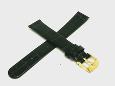 Invicta Women's Watch Replacement Band Black Leather 16mm Lug Gold Steel Clasp