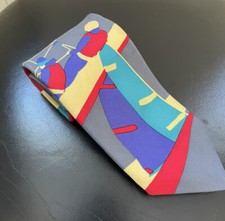 Vtg Mallory  Church Vintage Silk Tie Sailing Sailboat Repurpose Watch Band Hair