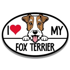 Magnet Me Up I Love My Fox Terrier Dog Breed Car Magnet Decal, 4x6 inches