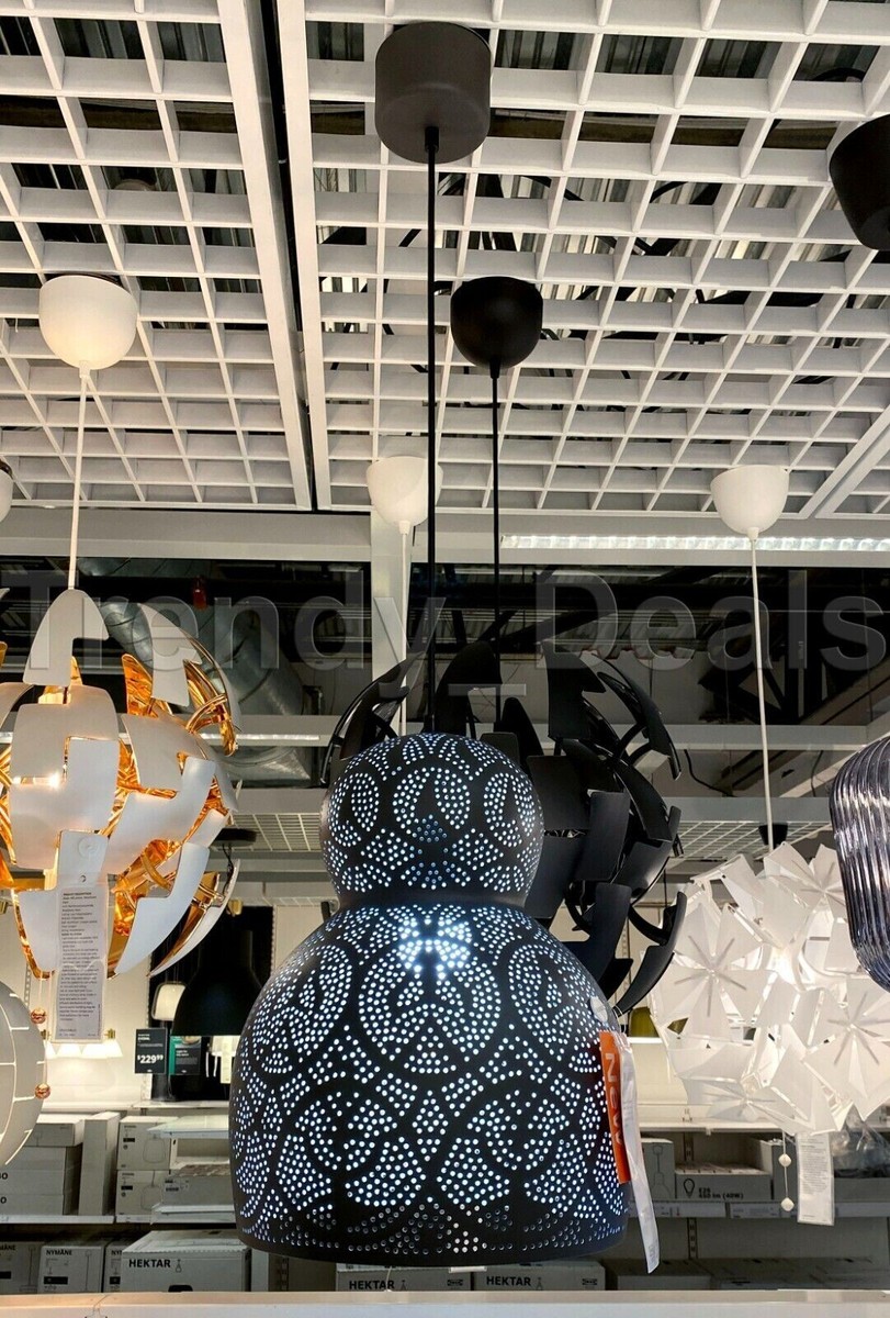 Ikea Set Of 2 BARKASS Pendant/Ceiling lamp, gray, Steel 16