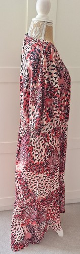 Kaleidoscope Ladies Black Animal Print Asymmetrical Wrap Dress Size 16 BNWT - Picture 3 of 8