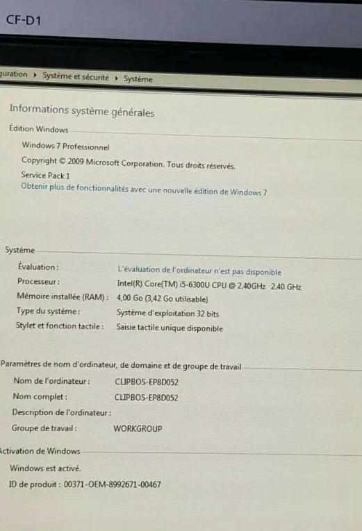 Panasonic CF-D1 i5 6300U Toughbook Rugged Tablet Viola 13,3 " Win 7 4GB 500GB - Immagine 2 di 4