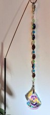 Handmade Crystal prism 63AB suncatcher with crystal beads, silver clasp