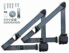 1970-73 Datsun Z-Car Blue Shoulder Belt Kit Aviation Buckles & Hardware