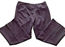 Women's 12S Dress Slacks Pants Wide Leg Flat Front Black Polyester Blend Spandex