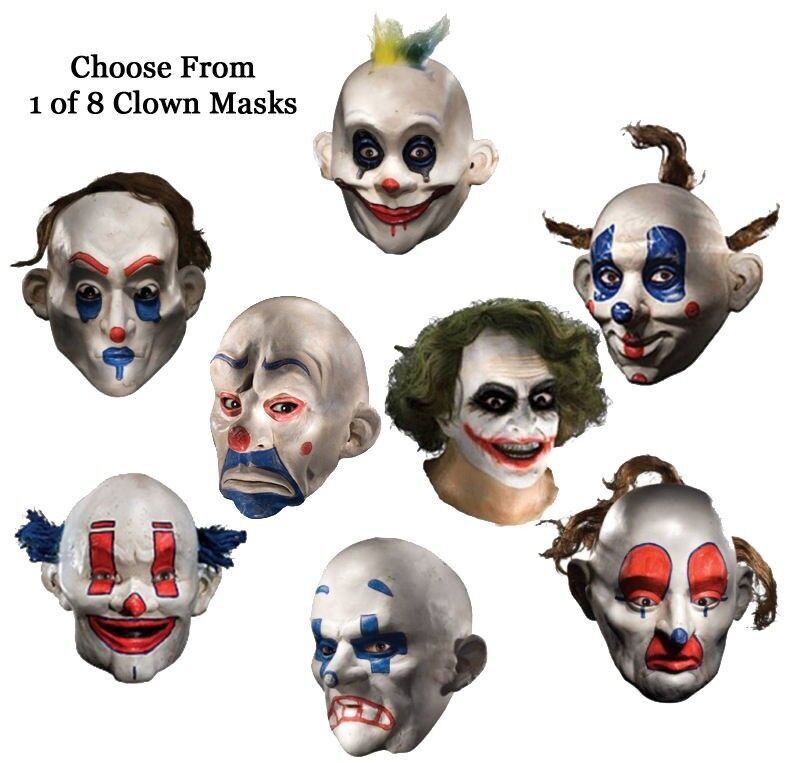 Adult Batman The Dark Knight Joker Clown Costume Mask Cosplay Halloween ...