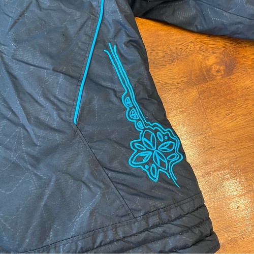 Columbia Kids blue black ski snow coat thick size 6/6x removable hood - Picture 9 of 10