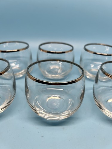 Set Of MCM Dorothy Thorpe Style Pitcher Decanter 6 Roly Poly Silver Trim Glasses - Picture 14 of 23