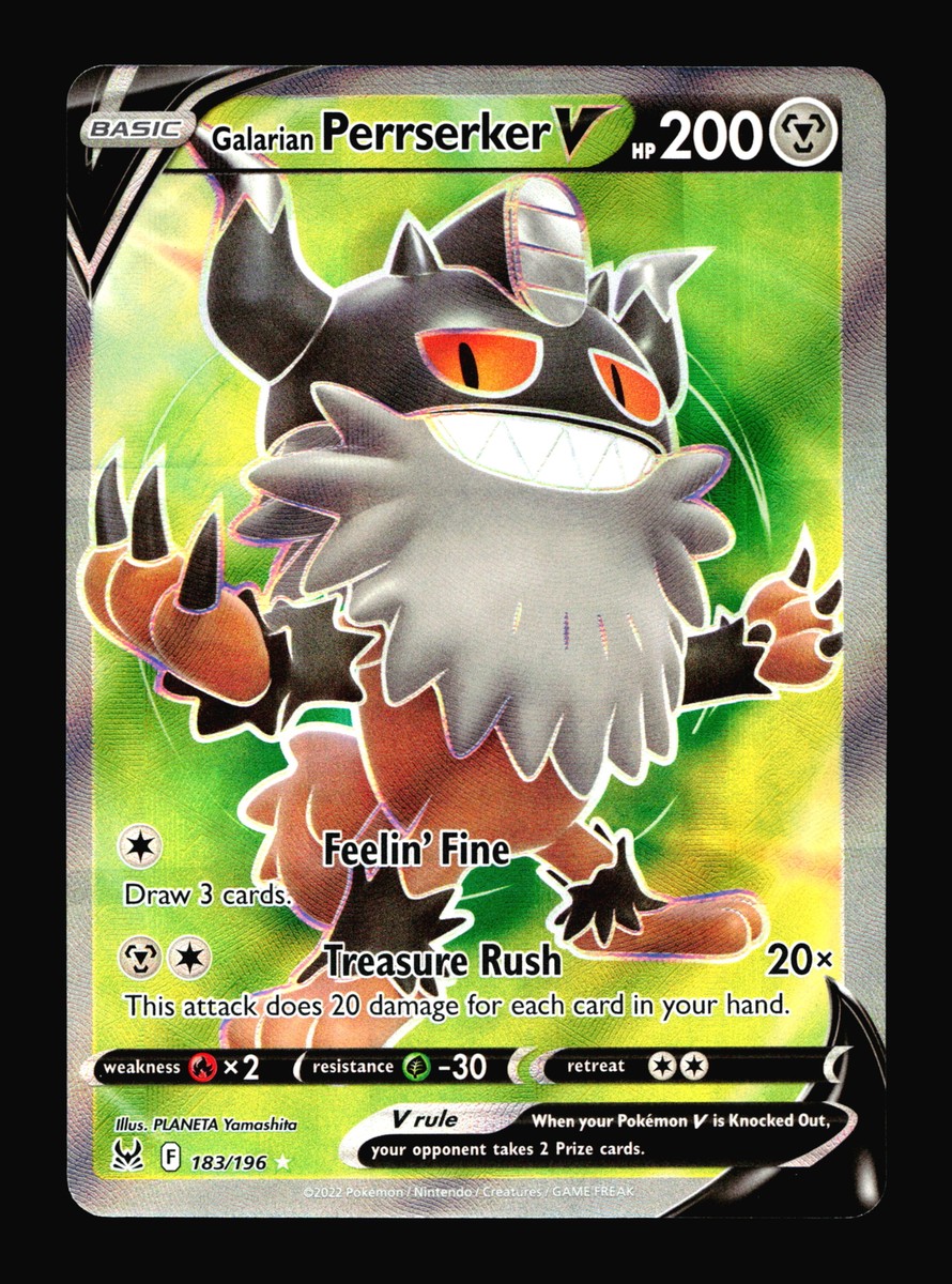 Galarian Perrserker V Full Art Lost Origin 183 Ultra Rare Pokemon