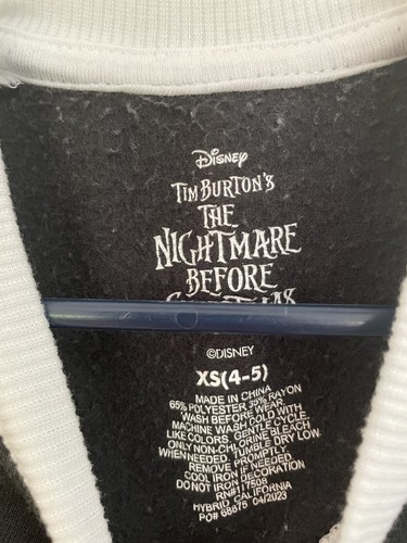 Disney The Nightmare Before Christmas Kids Girl Raglan Long Sleeve Sweatshirt XS - Picture 2 of 4