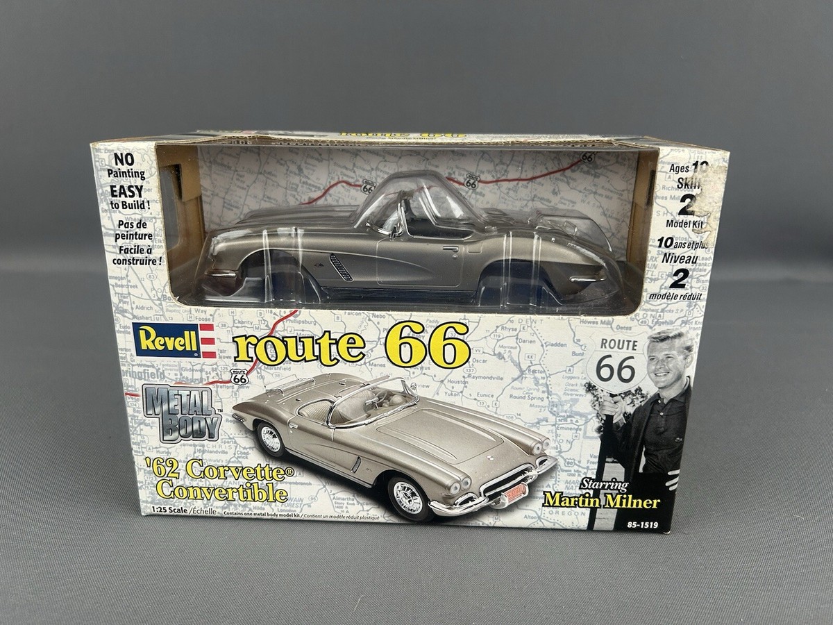 Revell 1/25 Scale Route 66 1962 Corvette Metal Body Model Kit #85