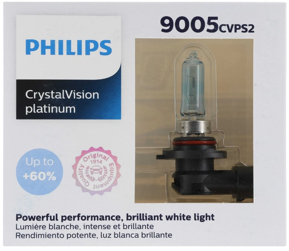 Philips Crystal Vision Platinum 9005 65W Two Bulbs Head Light Hi Beam Upgrade - Image 2 of 4